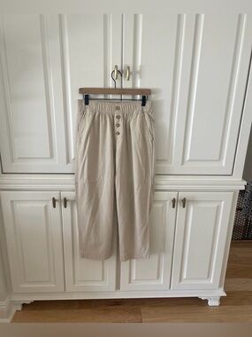 Loft Outlet: Button Front High-Rise Straight Pant Petite Medium